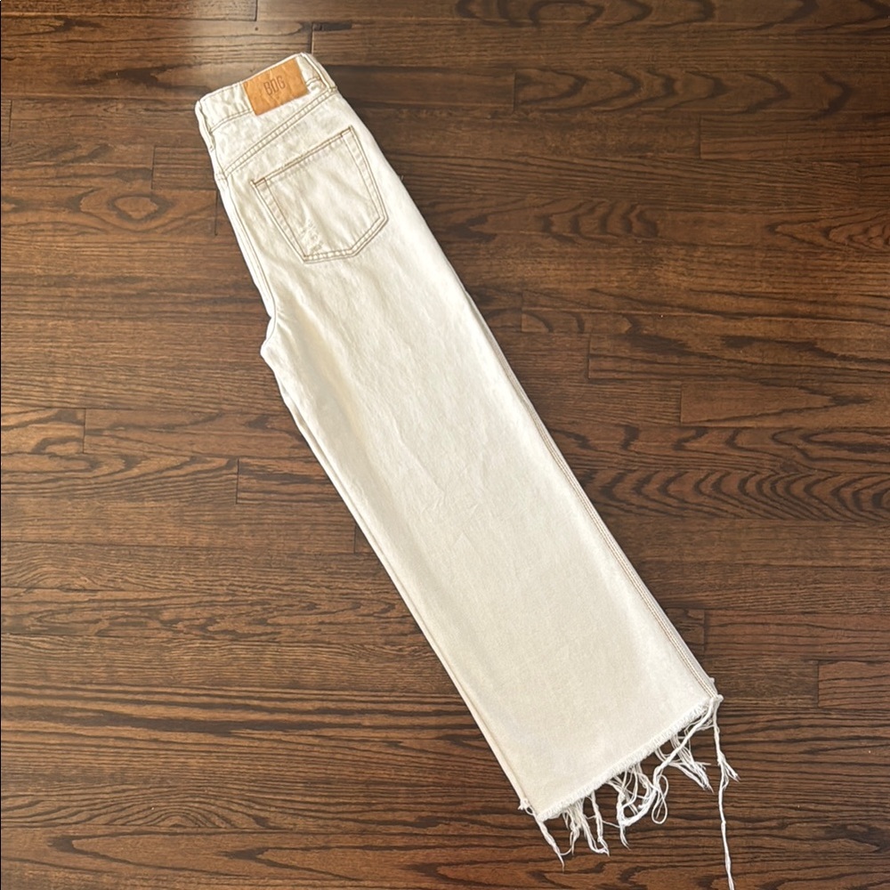 BDG Cream Wide Leg High Waisted Jeans